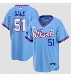 Men Atlanta Braves 51 Chris Sale Powder Blue 2026 City Connect Stadium Stitched Baseball Jersey Men Atlanta Braves 51 Chris Sale Powder Blue 2026 City Connect Stadium Stitched Baseball Jersey