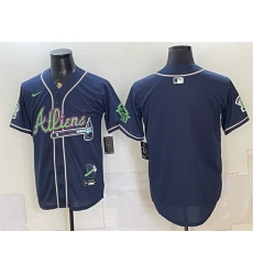Men Atlanta Braves Blank Navy Galaxy With Outkast Patch Vapor Limited Stitched Baseball Jersey Men Atlanta Braves Blank Navy Galaxy With Outkast Patch Vapor Limited Stitched Baseball Jersey