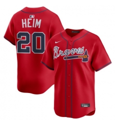 Men Atlanta Braves Nike Alternate Limited Jersey Red Heim Jonah 20 Men Atlanta Braves Nike Alternate Limited Jersey Red Heim Jonah 20