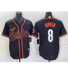 Men Baltimore Orioles 8 Cal Ripken Jr  Black City Connect Cool Base Stitched Baseball Jersey