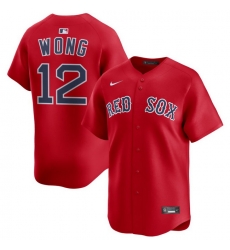 Men Boston Red Sox Nike Home Limited Jersey Red Wong Connor 12