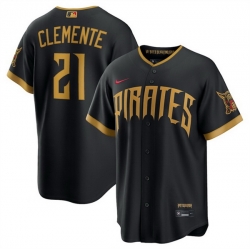 Men Pittsburgh Pirates  21 Roberto Clemente Black 2026 City Connect Stadium Stitched Baseball Jersey