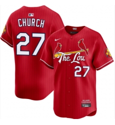 Men St Louis Cardinals 27 Nathan Church Red Alternate Limited Stitched Baseball Jersey Men St Louis Cardinals 27 Nathan Church Red Alternate Limited Stitched Baseball Jersey