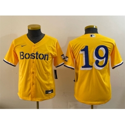 Youth Boston Red Sox 19 Roman Anthony Gold City Connect Stitched Baseball Jersey Youth Boston Red Sox 19 Roman Anthony Gold City Connect Stitched Baseball Jersey