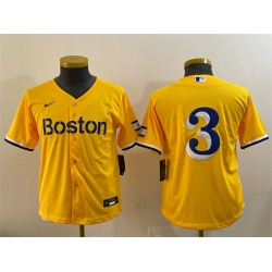 Youth Boston Red Sox 3 Ceddanne Rafaela Gold City Connect Stitched Baseball Jersey Youth Boston Red Sox 3 Ceddanne Rafaela Gold City Connect Stitched Baseball Jersey
