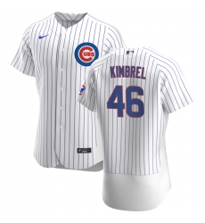 Men Chicago Cubs 46 Craig Kimbrel Men Nike White Home 2020 Flex Base Player Jersey