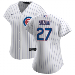 Chicago Cubs 44 #27 Seiya Suzuki Nike Women Home 2020 MLB Player Jersey White