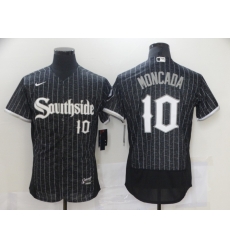 Chicago White Sox 10 Yoan Moncada Black 2021 City Connect Flexbase Jersey