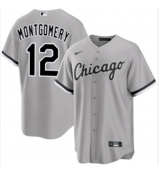 Men Chicago White Sox Colson Montgomery #12 Gray Stitched Jersey Men Chicago White Sox Colson Montgomery #12 Gray Stitched Jersey