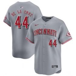 Men Cincinnati Reds 44 Elly De La Cruz Grey Away Limited Stitched Baseball Jersey