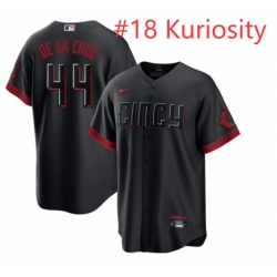 Men Cincinnati Reds Kuriosity #18 2023 City Connect Cool Base Stitched Baseball Jersey Men Cincinnati Reds Kuriosity #18 2023 City Connect Cool Base Stitched Baseball Jersey