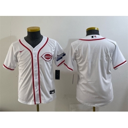 Youth Cincinnati Reds Blank White 2025 Speedway Classic Stitched Baseball Jersey Youth Cincinnati Reds Blank White 2025 Speedway Classic Stitched Baseball Jersey