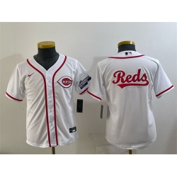 Youth Cincinnati Reds Team Big Logo White 2025 Speedway Classic Stitched Baseball Jersey Youth Cincinnati Reds Team Big Logo White 2025 Speedway Classic Stitched Baseball Jersey