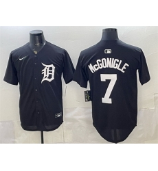 Men Detroit Tigers 7 Kevin McGonigle Black Limited Stitched Baseball Jersey Men Detroit Tigers 7 Kevin McGonigle Black Limited Stitched Baseball Jersey