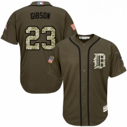 Youth Majestic Detroit Tigers 23 Kirk Gibson Authentic Green Salute to Service MLB Jersey