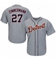 Youth Majestic Detroit Tigers 27 Jordan Zimmermann Replica Grey Road Cool Base MLB Jersey