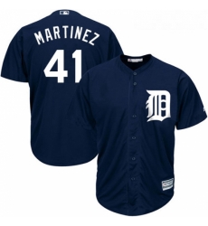 Youth Majestic Detroit Tigers 41 Victor Martinez Replica Navy Blue Alternate Cool Base MLB Jersey