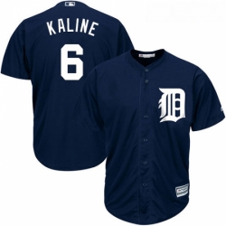 Youth Majestic Detroit Tigers 6 Al Kaline Replica Navy Blue Alternate Cool Base MLB Jersey