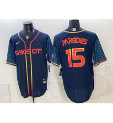 Men Houston Astros 15 Isaac Paredes Navy City Connect Cool Base Stitched Jersey Men Houston Astros 15 Isaac Paredes Navy City Connect Cool Base Stitched Jersey