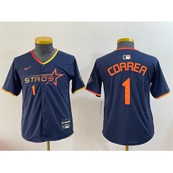 Youth Houston Astros 1 Carlos Correa Navy 2025 City Connect Limited Stitched Baseball Jersey Youth Houston Astros 1 Carlos Correa Navy 2025 City Connect Limited Stitched Baseball Jersey