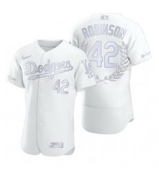 Dodgers 42 Jackie Robinson White Nike Flexbase Fashion Jersey