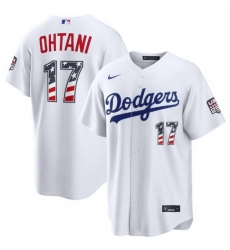 Men Los Angeles Dodgers 17 Shohei Ohtani White 250 Fourth of July Home Stadium Stitched Baseball Jersey Men Los Angeles Dodgers 17 Shohei Ohtani White 250 Fourth of July Home Stadium Stitched Baseball Jersey