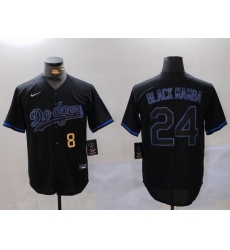 Men Los Angeles Dodgers 24  27Black Mamba 27 Black Cool Base Stitched Baseball Jersey 3