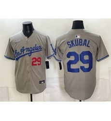 Men Los Angeles Dodgers 29 Tarik Skubal Grey Limited Stitched Baseball Jersey Men Los Angeles Dodgers 29 Tarik Skubal Grey Limited Stitched Baseball Jersey