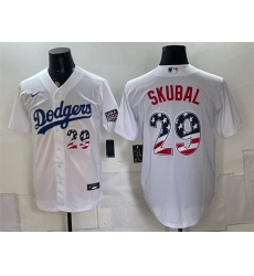 Men Los Angeles Dodgers 29 Tarik Skubal White USA 250 Fourth of July Home Stitched Baseball Jersey Men Los Angeles Dodgers 29 Tarik Skubal White USA 250 Fourth of July Home Stitched Baseball Jersey