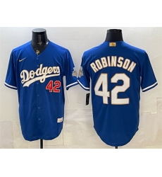 Men Los Angeles Dodgers 42 Jackie Robinson Royal 2026 Alternate Gold Collection Stadium Stitched Baseball Jersey Men Los Angeles Dodgers 42 Jackie Robinson Royal 2026 Alternate Gold Collection Stadium Stitched Baseball Jersey