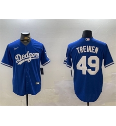 Men Los Angeles Dodgers 49 Blake Treinen Royal Cool Base Stitched Baseball Jersey