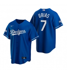 Men Los Angeles Dodgers 7 Julio Urias Royal 2020 World Series Champions Replica Jersey