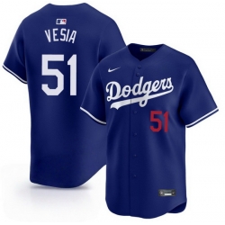 Men Los Angeles Dodgers  Alex Vesia #51 Blue Limited Stitched Baseball Jersey