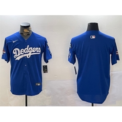 Men Los Angeles Dodgers Blank Royal 2024 World Series Champions With Fernando Memorial Patch Alternate Limited Stitched Baseball Jersey