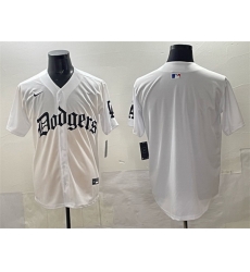 Men Los Angeles Dodgers Blank White 2025 LA Gothic Style Vapor Premier Limited Stitched Baseball Jersey