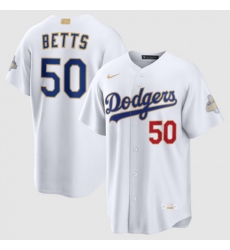 Men Los Angeles Dodgers Mookie Betts Nike White 2026 Gold Collection Stadium Jersey Men Los Angeles Dodgers Mookie Betts Nike White 2026 Gold Collection Stadium Jersey