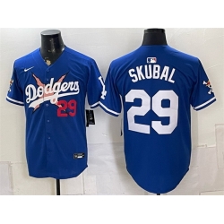Men Los Angeles Dodgers x One Piece  29 Tarik Skubal Royal Alternate Stadium Stitched Baseball Jersey