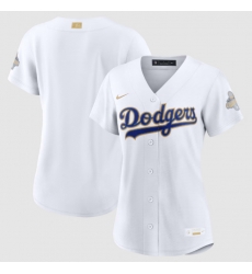 Women Los Angeles Dodgers Nike White 2026 Gold Collection Stadium Jersey Women Los Angeles Dodgers Nike White 2026 Gold Collection Stadium Jersey