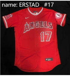 Men Los Angeles DARIN ERSTAD #17 Red Stitched Cool Base MLB Jersey Men Los Angeles DARIN ERSTAD #17 Red Stitched Cool Base MLB Jersey