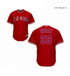 Mens Los Angeles Angels of Anaheim 33 Matt Harvey Replica Red Alternate Cool Base Baseball Jersey 