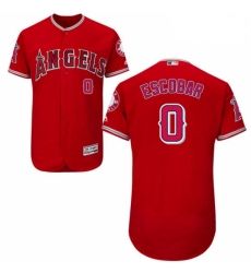 Mens Majestic Los Angeles Angels of Anaheim 0 Yunel Escobar Red Alternate Flexbase Authentic Collection MLB Jersey