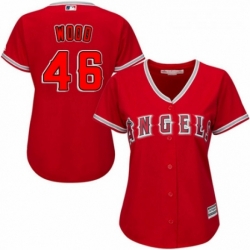 Womens Majestic Los Angeles Angels of Anaheim 46 Blake Wood Authentic Red Alternate MLB Jersey 