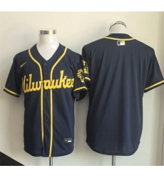 Men Milwaukee Brewers Blank Navy Limited Stitched Jersey Men Milwaukee Brewers Blank Navy Limited Stitched Jersey
