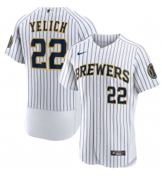 Men's Nike Christian Yelich White Milwaukee Brewers Team Alternate Authentic Player Jersey Men's Nike Christian Yelich White Milwaukee Brewers Team Alternate Authentic Player Jersey