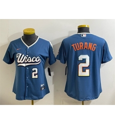 Youth Milwaukee Brewers 2 Brice Turang Mineral Blue 2026 City Connect Stadium Stitched Baseball Jersey Youth Milwaukee Brewers 2 Brice Turang Mineral Blue 2026 City Connect Stadium Stitched Baseball Jersey