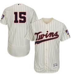 Mens Majestic Minnesota Twins 15 Glen Perkins Authentic Cream Alternate Flex Base Authentic Collection MLB Jersey