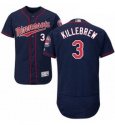 Mens Majestic Minnesota Twins 3 Harmon Killebrew Authentic Navy Blue Alternate Flex Base Jersey Authentic C