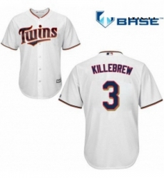 Mens Majestic Minnesota Twins 3 Harmon Killebrew Replica White Home Cool Base MLB Jersey