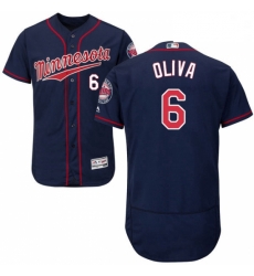 Mens Majestic Minnesota Twins 6 Tony Oliva Authentic Navy Blue Alternate Flex Base Authentic Collection MLB Jersey