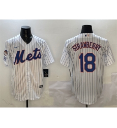 Men New York Mets 18 Darryl Strawberry White 2025 Spring Training Cool Base Stitched Baseball Jersey